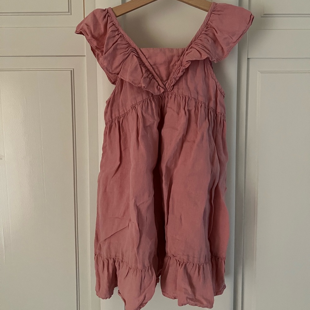 Zara Girls Linen Dress Pink Size 5-6 years